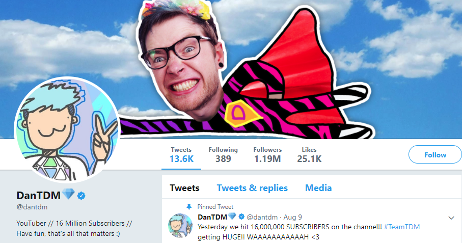 Twitter influencer screenshot